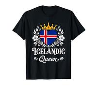 Icelandic Queen Iceland Flag Proud Icelandic Woman T-Shirt