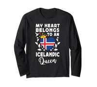 Icelandic Queen Icelandic Wife Girlfriend Iceland Flag Manche Longue