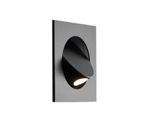 ICEMOB 3 W LED mural encastré pour escaliers, éclairage de chevet, luminaire de lecture, interrupteur marche/arrêt caché, blanc chaud réglable, carré noir, la tête de la lampe peut pivoter à 360 °