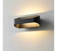 ICEMOB Applique murale noire au design minimaliste moderne, 7 W, lumière chaude LED, lampe murale à économie d'énergie, antirouille, corps de lampe en aluminium moulé sous pression, lampe murale pour