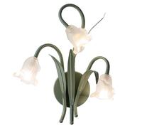 ICEMOB Applique Murale Vintage 3 Lumières pour Luminaire de Décoration Intérieure avec Abat-Jour en Fleur de Verre - Applique Murale pour Salon, Couloir, Escaliers, Hôtel, Luxe (Couleur : Vert)