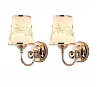 ICEMOB Lot de 2 appliques murales cylindriques en verre moderne - Or rose - Applique LED pour chambre à coucher, chevet, salon, luminaire du milieu du siècle - Applique murale pour table de vanité