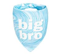 ICEMOOD Big Brother Bandanas pour chien - Annonce de grossesse - Marbre bleu avec texte Big Bro - Écharpe pour animaux de compagnie avec bouton-pression pour races grandes et géantes (40 kg + )