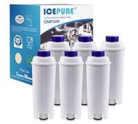 ICEPURE Filtre à eau pour machine à café Compatible Avec De'Longhi DLSC002, SER3017 & 5513292811, Compatible avec De Longhi, ECAM, ESAM, ETAM, BCO, Série EC, 6 pièces