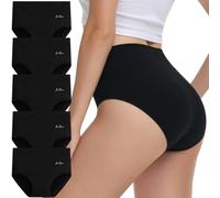 IceReco Culotte Femme Coton Taille Haute Culotte Post Accouchement Noir M Ventre Plat Culotte Femme Coton Culotte Gainante Stretch Décontracté Slip 5 Pièces