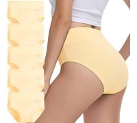 IceReco Culotte Femme Coton Taille Haute Slip Femme Coton Décontracté Elasticité Couleur de Peau L Culotte Gainante Confort Stretch Culotte Post Accouchement Lot de 5