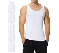 IceReco Debardeur Homme Coton Débardeur Homme Sport Blanc Marcel Homme Musculation Lot de 5 Maillot de Corps Homme L