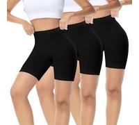 IceReco Short Anti Frottement Cuisse Femme Shorty Femme Coton Legging Court Short sous Robe Boxer Cycliste sous Jupe Coton Culotte pour Mettre Sport Noir XL Lot De 3