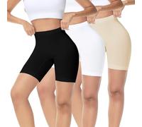 IceReco Shorty Anti Frottement Cuisse Femme Short sous Robe Legging Court Boxer Coton Cycliste sous Jupe Culotte pour Mettre Sport Noir Blanc Couleur XL Lot De 3