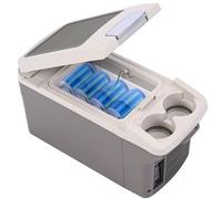 ICEROVER PN-06 Mini réfrigérateur portable 6 L AC/DC, réfrigérateur et chauffeur, pour voiture et maison, gris, réfrigérateur électrique compact avec sangle de transport