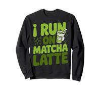 ICES Matcha Latte I Run on Matcha pour Les Amateurs de thé Vert Sweatshirt