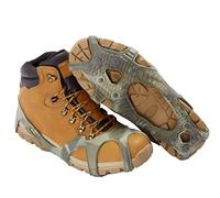 ICETRAX V3 Crampons d'hiver en tungstène pour chaussures et bottes - Crampons à glace pour la neige et la glace, orteils StayON, talon réfléchissant L/XL (hommes: 43-43/femmes: 11+)