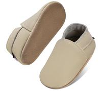 IceUnicorn Chausson Bebe Chausson Cuir Souple Bebe Chaussons Cuir Bébé Souple Chaussons Premiers Pas Bébé(Beige, 12-18 mois)
