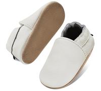 IceUnicorn Chausson Bebe Chausson Cuir Souple Bebe Chaussons Cuir Bébé Souple Chaussons Premiers Pas Bébé(Blanc, 0-6 mois)
