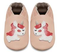 IceUnicorn Chausson Bebe Chausson Cuir Souple Bebe Garçon Fille Premiers Pas Chaussons Bébé(A/Rose Licorne, 6-12 mois)