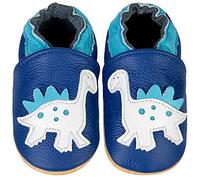 IceUnicorn Chausson Bebe Chausson Cuir Souple Bebe Garçon Fille Premiers Pas Chaussons Bébé(Bleu Dinosaure, 18-24 mois)