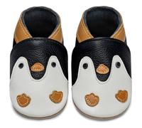 IceUnicorn Chausson Bebe Chausson Cuir Souple Bebe Garçon Fille Premiers Pas Chaussons Bébé(Pingouin Noir, 2-3 Ans)