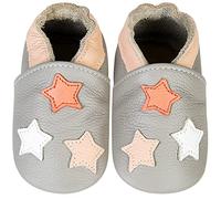 IceUnicorn Chausson Bebe Chausson Cuir Souple Bebe Garçon Fille Premiers Pas Chaussons Bébé(QH Etoiles, 6-12 mois)