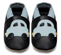 IceUnicorn Chausson Bebe Chausson Cuir Souple Bebe Garçon Fille Premiers Pas Chaussons Bébé(Voiture Noire, 12-18 mois)