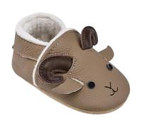 IceUnicorn Chaussons d'éveil d'hiver pour bébé - Doublées en peluche - Chaussons pour bébé - Chaussures d'apprentissage à la marche - En cuir souple et chaud, Kaki Sy, 6-12 mois