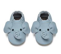 IceUnicorn Chaussons d'éveil pour bébé garçon en cuir souple pour bébé fille, Éléphant bleu clair, 12-18 mois