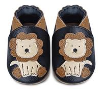IceUnicorn Chaussons d'éveil pour bébé garçon en cuir souple pour bébé fille, Lion noir, 12-18 mois