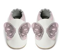 IceUnicorn Chaussons d'éveil pour bébé garçon en cuir souple pour bébé fille, Pliage blanc, 12-18 mois