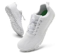 IceUnicorn Chaussures pieds nus pour femme - Légères - Douces - Avec large boîte à orteils - Respirantes - Minimalistes, A blanc., 37.5 EU