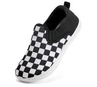 IceUnicorn Larges baskets pour enfants - Chaussures pieds nus - Pour garçons et filles - En toile - Pour la marche, noir/blanc, 30 EU Large