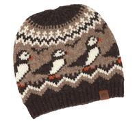 Icewear Lundi Bonnet tricoté en Laine à Motif de macareux (Marron)