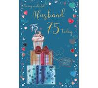 ICG My Wonderful Husband Carte d'anniversaire 75 ans Inscription en anglais « My Wonderful Husband »