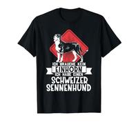 « Ich Brauche Keine Einhorn habe EIN Sennenhund » T-Shirt Graphique avec Valeur, Homme, Noir, L
