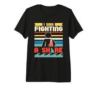 Ich habe mit einem Hai gekämpft - Blessure drôle au Bras T-Shirt Haut de Gamme