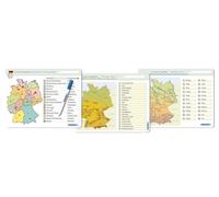 Ich kenne Deutschland - 1. Bundesländer & Landeshauptstädte, 2. Flüsse, 3. Gebirge im Set: Für die 3. bis 5. Klasse - 3 stabile wiederbeschreibbare ... ohne zu schmieren und ohne Farbrückstände.