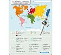 Ich kenne die Kontinente, Weltmeere und Großstädte: Für die 2. bis 5. Klasse - Stabile, wiederbeschreibbare Lernvorlage im großen Format, 32,5 x 25 cm ... trocken abwischbar ohne zu schmieren.