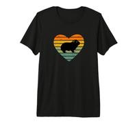 Ich Liebe Cochon d'Inde Vintage Silhouette Rétro Cœur T-Shirt Haut de Gamme