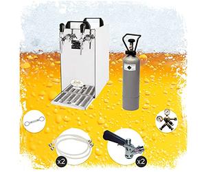 ich-zapfe Ensemble Complet Tireuse a Biere - Kontakt 40 Machine a Biere, Pompe a Biere 2 Lignes, 50 litres/h, Professionnelle (KEG 2:NC Adaptateur, KEG:Type A)