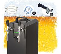 ich-zapfe Tireuse a Biere Ensemble Complet - Stream 50 Machine a Biere, Pompe a Biere 2 Lignes, fut de Biere 55 litres/h, Professionnelle, Black Edition, KEG:Type A, KEG 2:Type A
