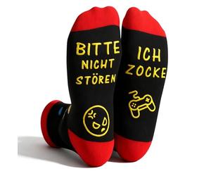ICH ZOCKE Chaussettes de jeu (Rouge)