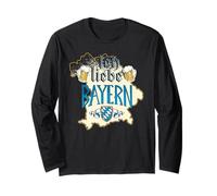 Iche Liebe Bayern I Love Bavaria en Allemand Oktoberfest Meme Manche Longue