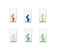 Ichendorf Desert Plants Lot de 6 verres Long Drink en verre borosilicaté, décors assortis