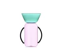 Ichendorf Gelée Vase moyen avec deux poignées Rose et Pétrole, 25 cm