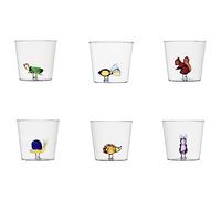 Ichendorf Lot de 6 Verres à Eau Décorés Thème Ferme Animale, Fantaisie Terre et Mer