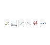 Ichendorf Milano 09352.007Ar Lot de 6 verres à eau en verre 30 cl Assortis Collection Decò Arlequin