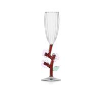 Ichendorf Milano Flûte Fleur de Pêche, Collection Botanique, 16 cl, Verre borosilicate, fait à la main