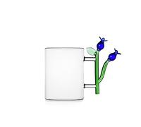 Ichendorf Milano Gobelet Fleur Bleue Collection Botanica, 45 cl, verre borosilicate, fait main