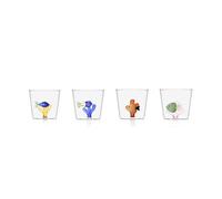 Ichendorf Milano Lot de 4 Tumbler assortis Collection Marine Garden, 35 cl, verre borosilicate, fait main