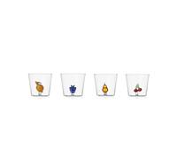 Ichendorf Milano Lot de 4 Verres Assortis, Collection Fruits&Fleurs, 35 cl, Verre Borosilicaté, Fait à la Main