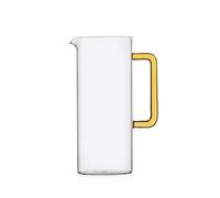 Ichendorf Milano Pichet avec manche jaune, collection Tube, 120 cl, verre borosilicaté, fait à la main