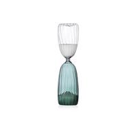 Ichendorf Milano Sablier 15 Minutes, Transparent - Vert foncé, Collection Times, Verre borosilicaté, fabriqué à la Main